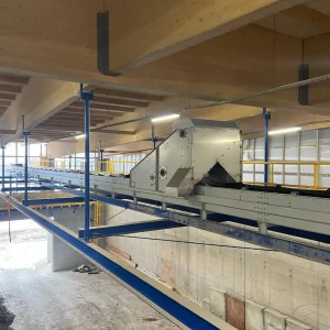 przenośnik taśmowy z wózkiem zrzutowym PakGum